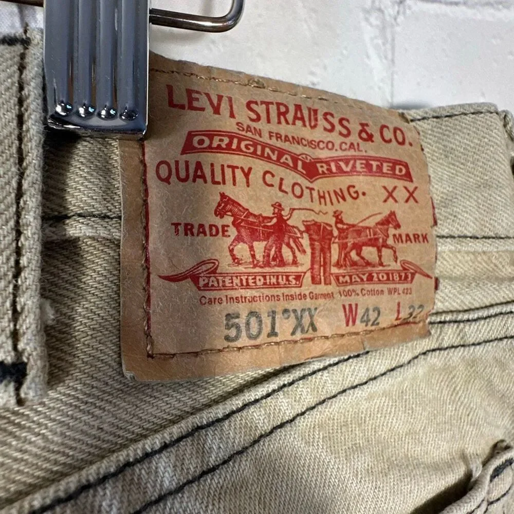 Levi’s Men’s 501 XX Jeans Mens Tan Straight‎ Fit Pants Chino